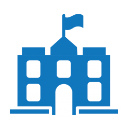 Blue private school logo
